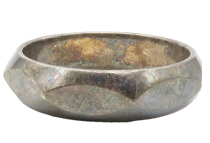 925 Sterling Silver  Vintage Oxidized Hollow Bangle Bracelet  BT5667