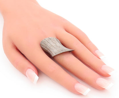 925 Sterling Silver Vintage Ring JACMEL Designer dented Effect  Sz 7.5  RG28991