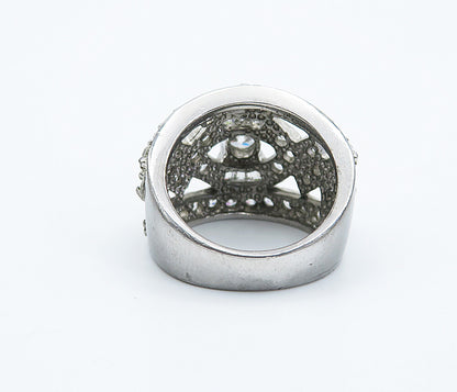 ROSS SIMON 925 Silver  Vintage Sparkling Cubic Zirconia Band Ring Sz 5  RG8572