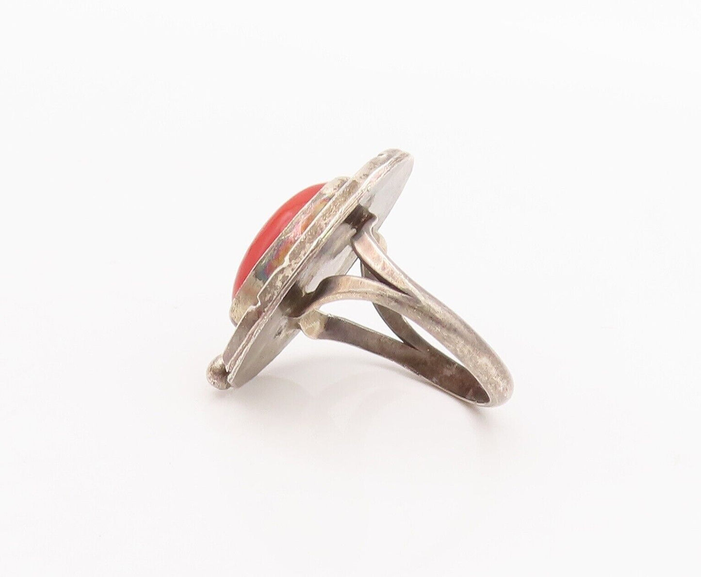 925 Sterling Silver Vintage Ring Southwestern Design Carnelian Sz 5 RG28458
