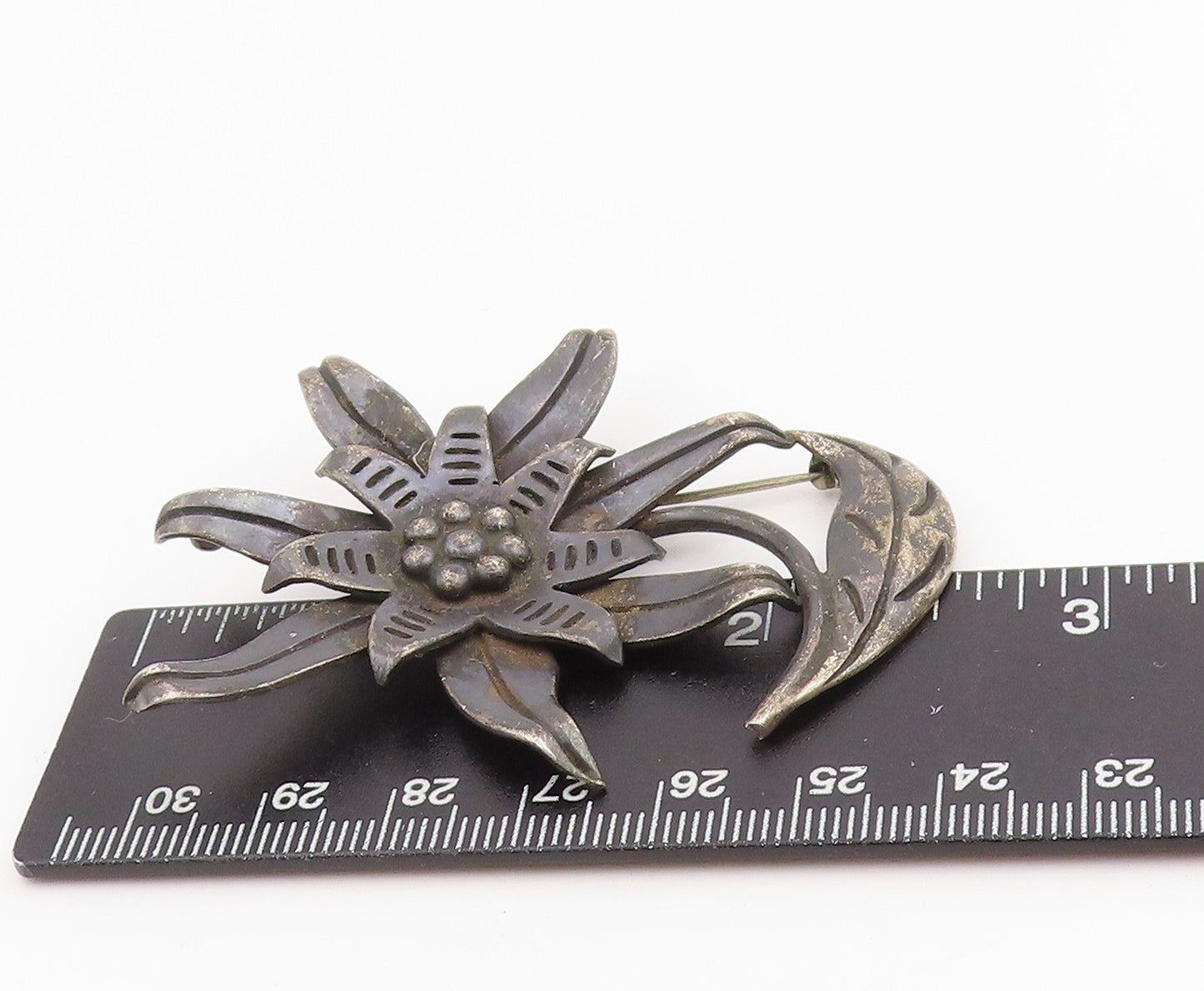925 Sterling Silver Vintage Brooch HECTOR AGUILAR TAXCO Antique Floral  BP11961