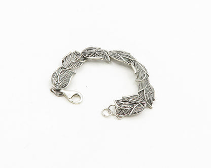 OR PAZ ISRAEL 925 Sterling Silver  Vintage Floral Leaf Chain Bracelet  BT7410