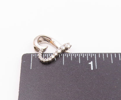 925 Sterling Silver  Vintage Petite Topaz Open Love Heart Pendant  PT17328