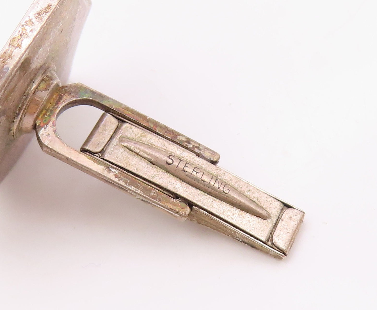 925 Sterling Silver  Vintage Carved Royal Emblem Cuff Links  TR3425