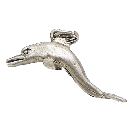 925 Sterling Silver  Vintage Swimming Dolphin Charm Pendant  PT2250