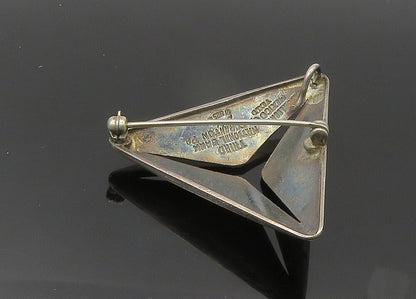 RANCHO ALEGRE MEXICO 925 Sterling Silver  Vintage Triangle Brooch Pin  BP8631