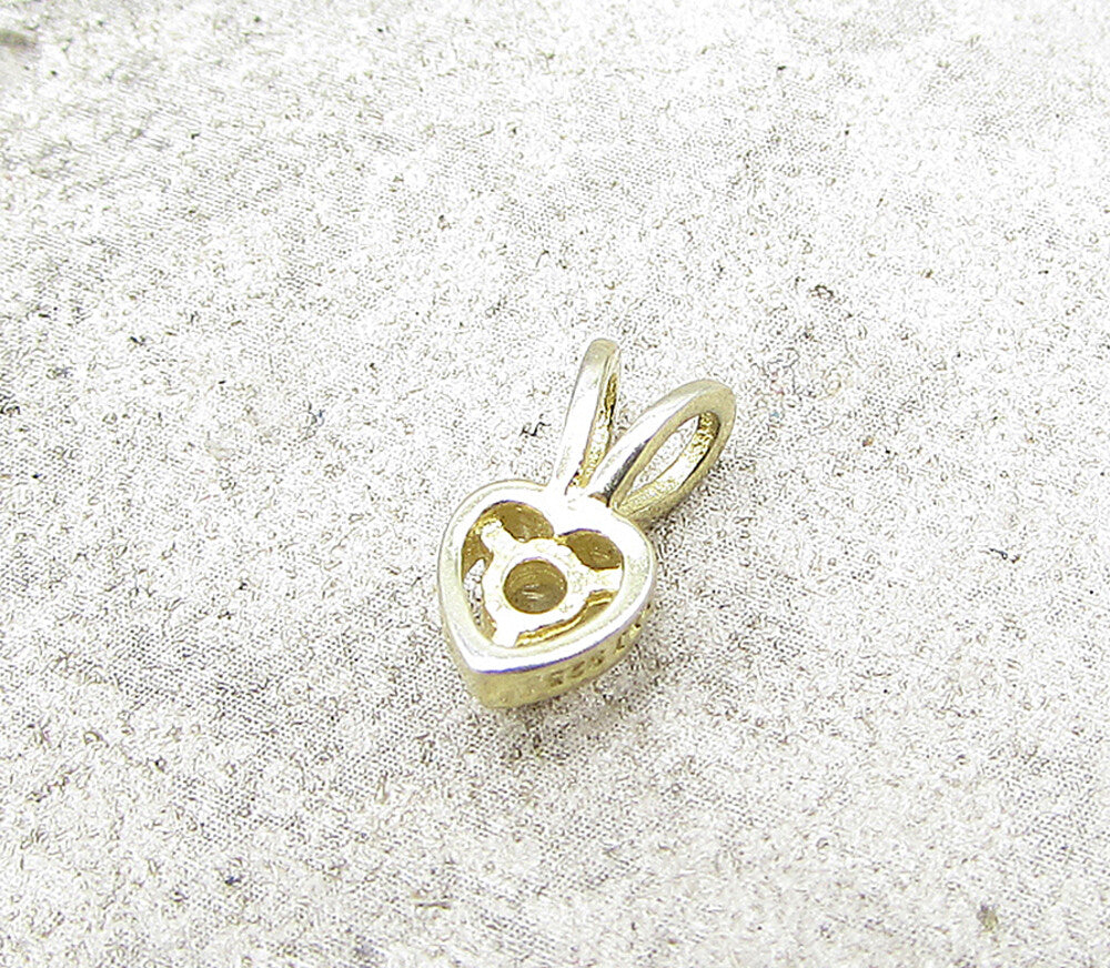 Gold Over 925 Sterling Silver Citrine Love Heart Slider Pendant PT1178