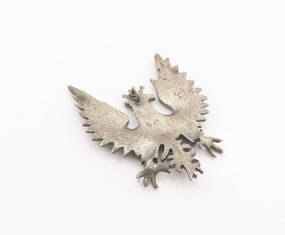 925 Sterling Silver Vintage Pendant POLAND Royal Crowned Eagle Emblem  PT26322