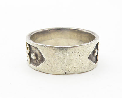 925 Sterling Silver  Vintage Oxidized Swirl Pattern Band Ring Sz 8  RG11682