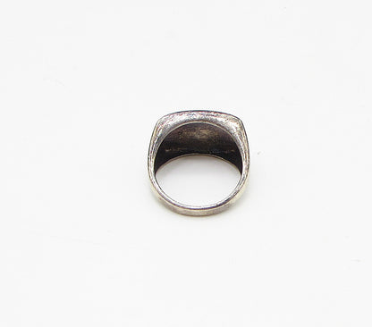 925 Sterling Silver  Vintage Dark Tone Concave Band Ring Sz 6.5  RG3374