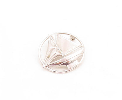 925 Sterling Silver Vintage Brooch Pin Designer Cutout Boat  BP11447