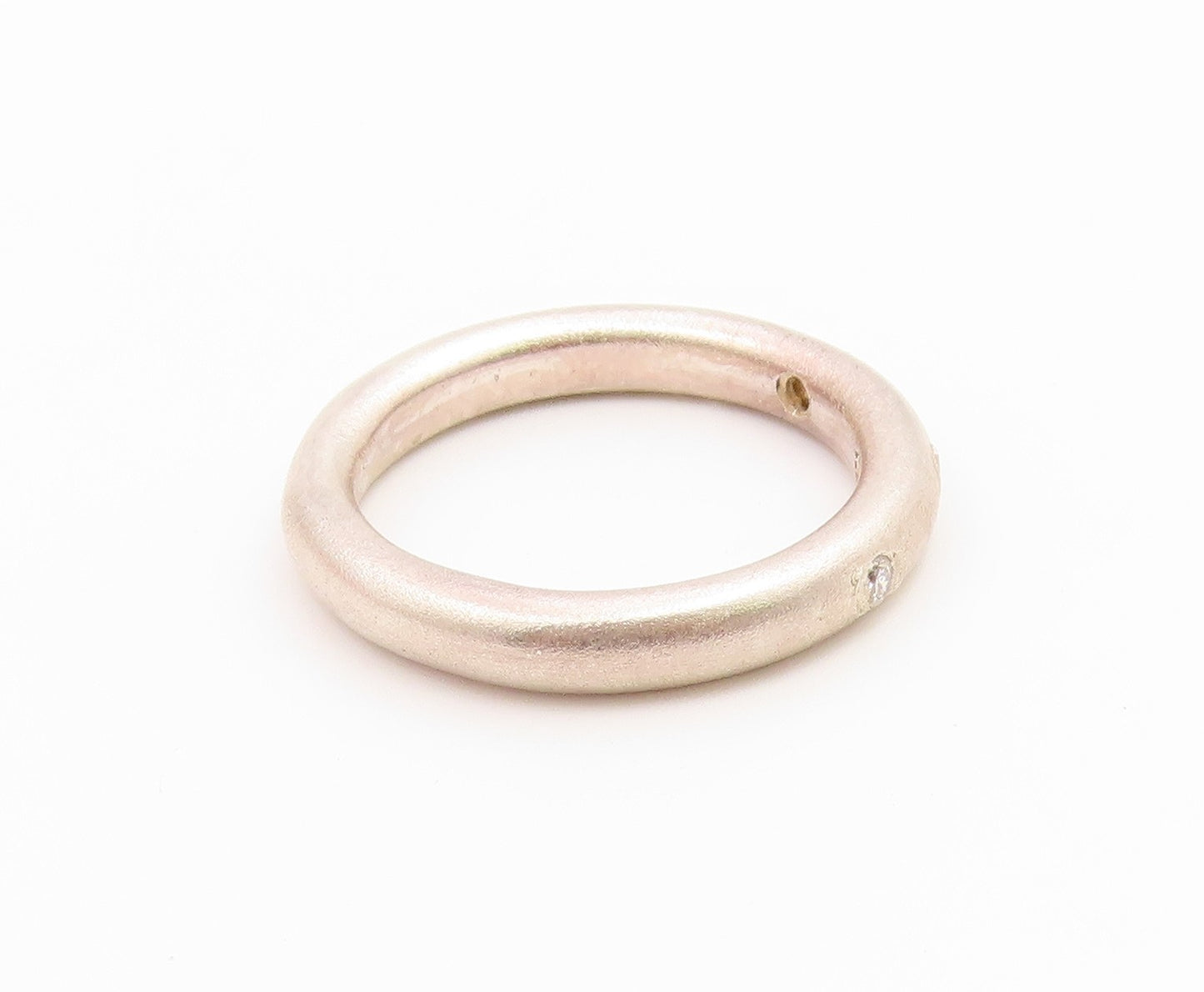 925 Sterling Silver Vintage Ring Minimalist Flush Set CZ Band  Sz 10  RG36825