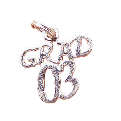 925 Sterling Silver  2003 Graduation Charm Pendant  PT1762