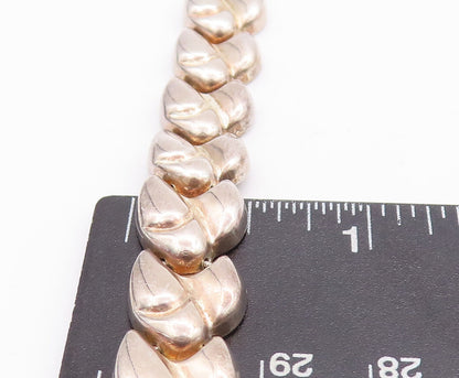 925 Sterling Silver Vintage Bracelet Brutalist Carved Puffed Design  BT10644