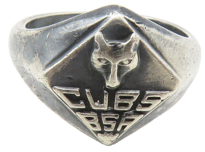 925 Sterling Silver  Vintage Antique Boy Scouts Cubs Band Ring Sz 5  RG11695