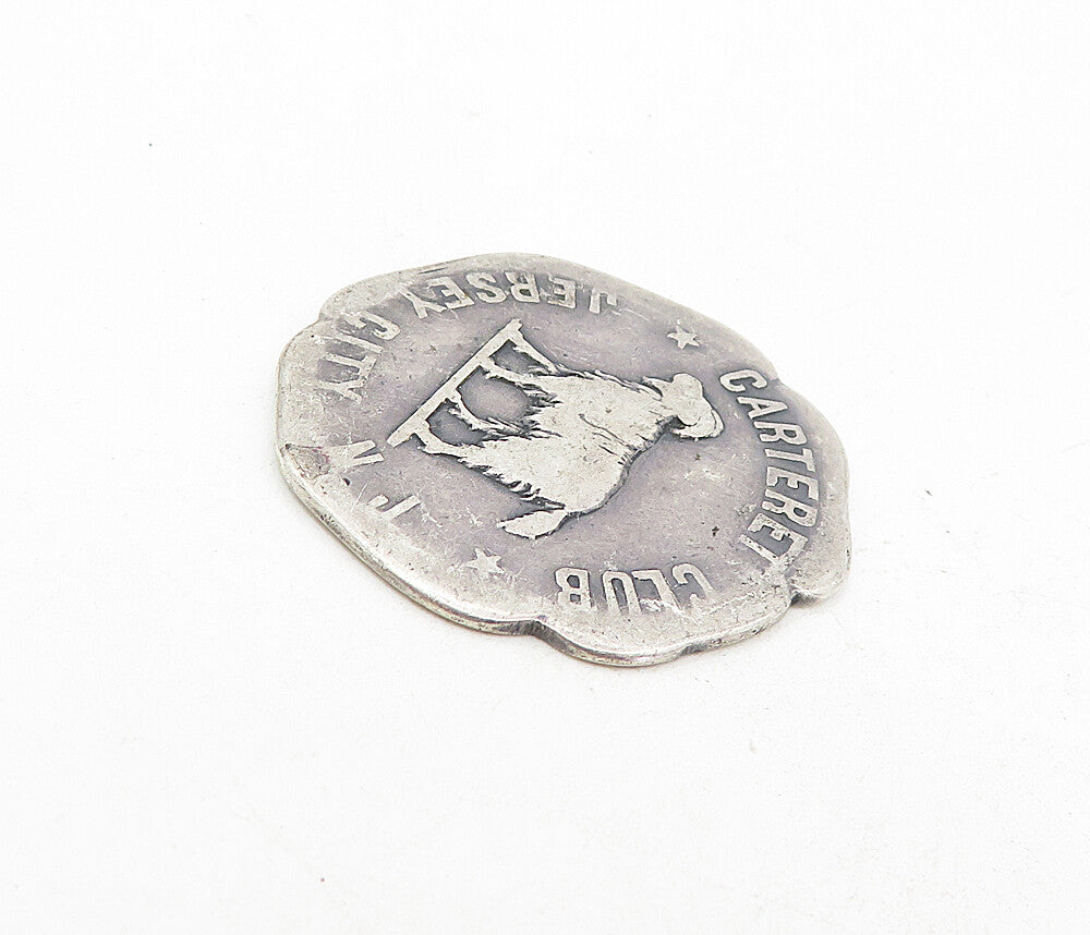 925 Sterling Silver  Vintage Antique Carteret Club New Jersey Medallion TR1358