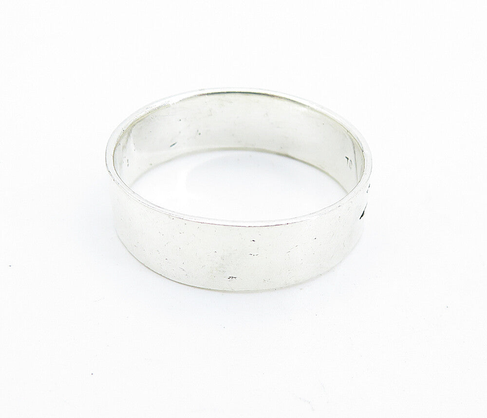 925 Sterling Silver  Vintage Shiny Arrow Detail Band Ring Sz 12.5  RG7315