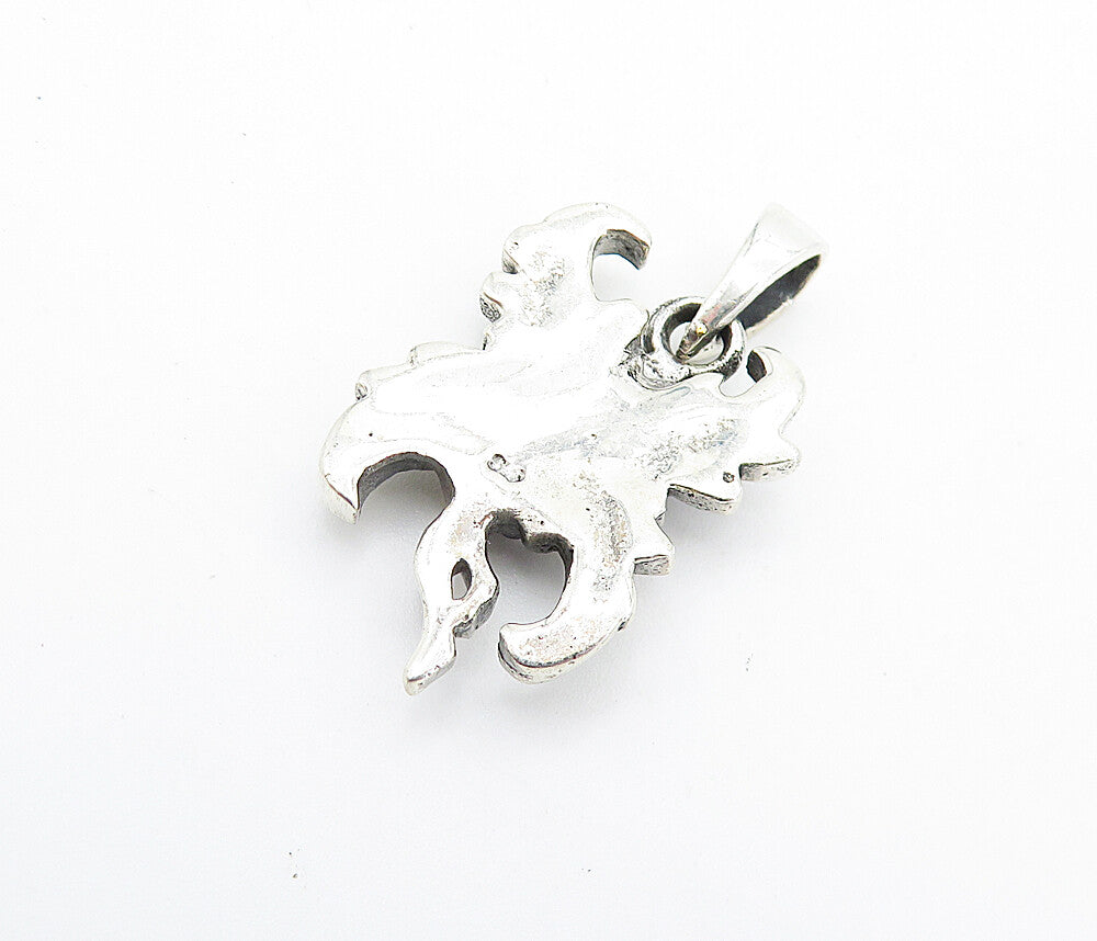 925 Sterling Silver Vintage Dark Tone Petite Flying Fairy Lady Pendant PT5435