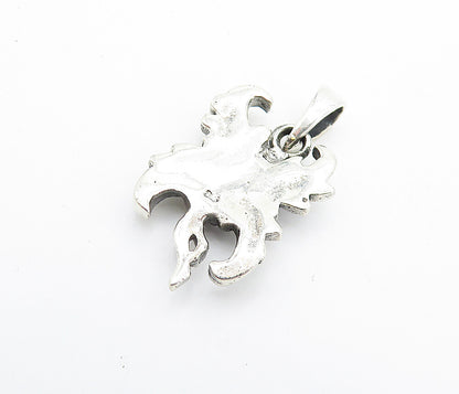 925 Sterling Silver Vintage Dark Tone Petite Flying Fairy Lady Pendant PT5435