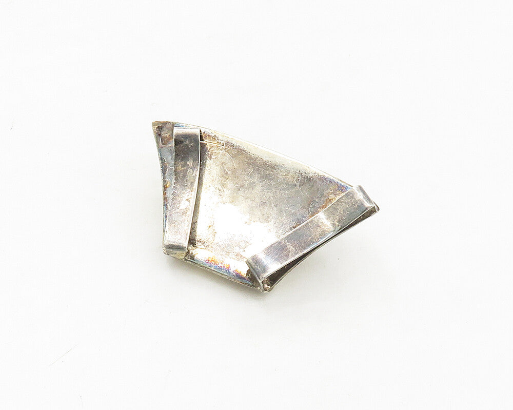 925 Sterling Silver  Vintage Black Onyx Shiny Fluted Slide Pendant  PT14033