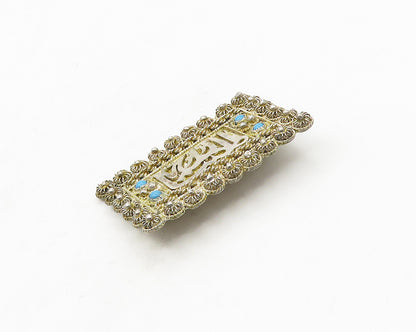 KETE 925 Sterling Silver  Vintage Petite Turquoise Floral Brooch Pin  BP7201