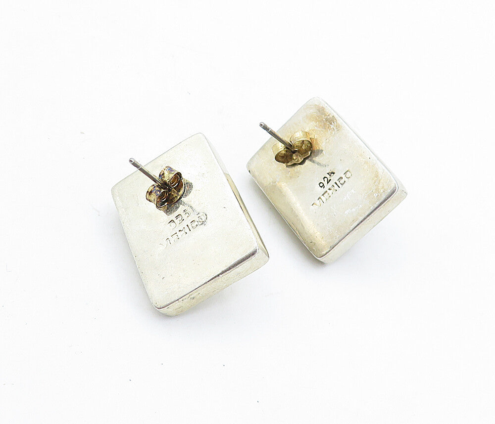 MEXICO 925 Sterling Silver  Vintage Cat's Eye Smoky Topaz Drop Earrings EG2887