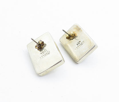 MEXICO 925 Sterling Silver  Vintage Cat's Eye Smoky Topaz Drop Earrings EG2887