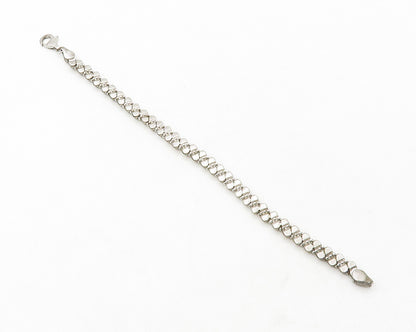 925 Sterling Silver  Vintage Dark Tone Swirl Beaded Chain Bracelet  BT4946