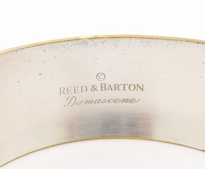 925 Sterling Silver Vintage Bracelet REED & BARTON Damascene Wide Cuff  BT12021
