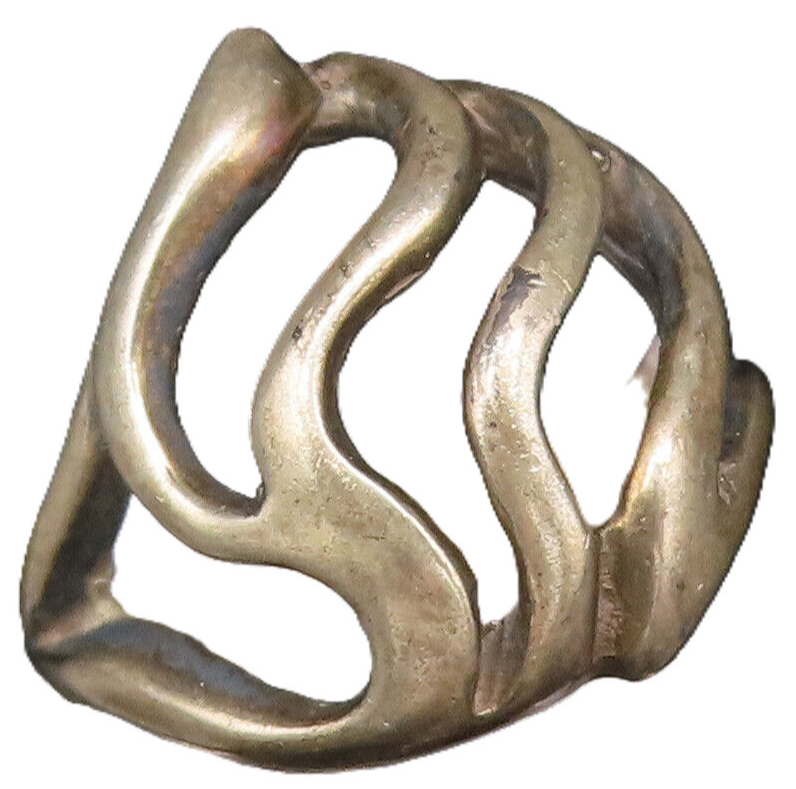 925 Sterling Silver  Vintage Openwork Swirl Dome Ring Sz 5.75  RG26071