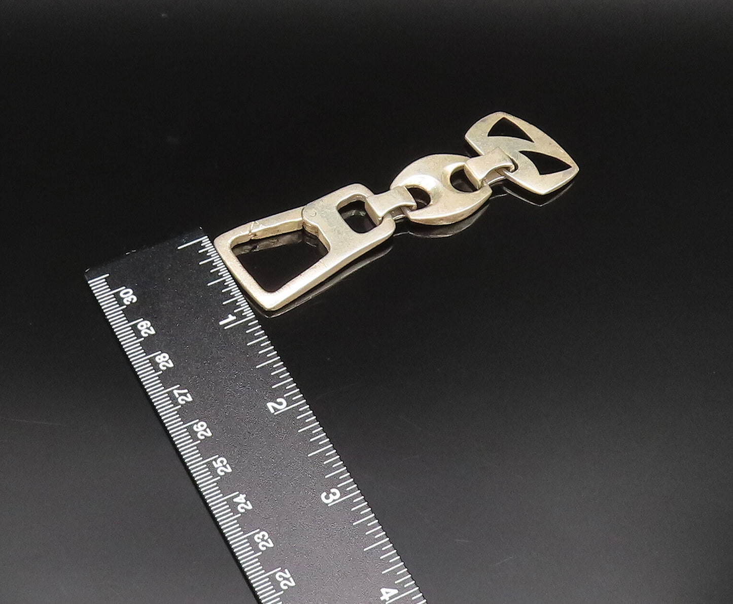925 Sterling Silver  Vintage Enamel Triangle Anchor Link Key Chain  TR3389