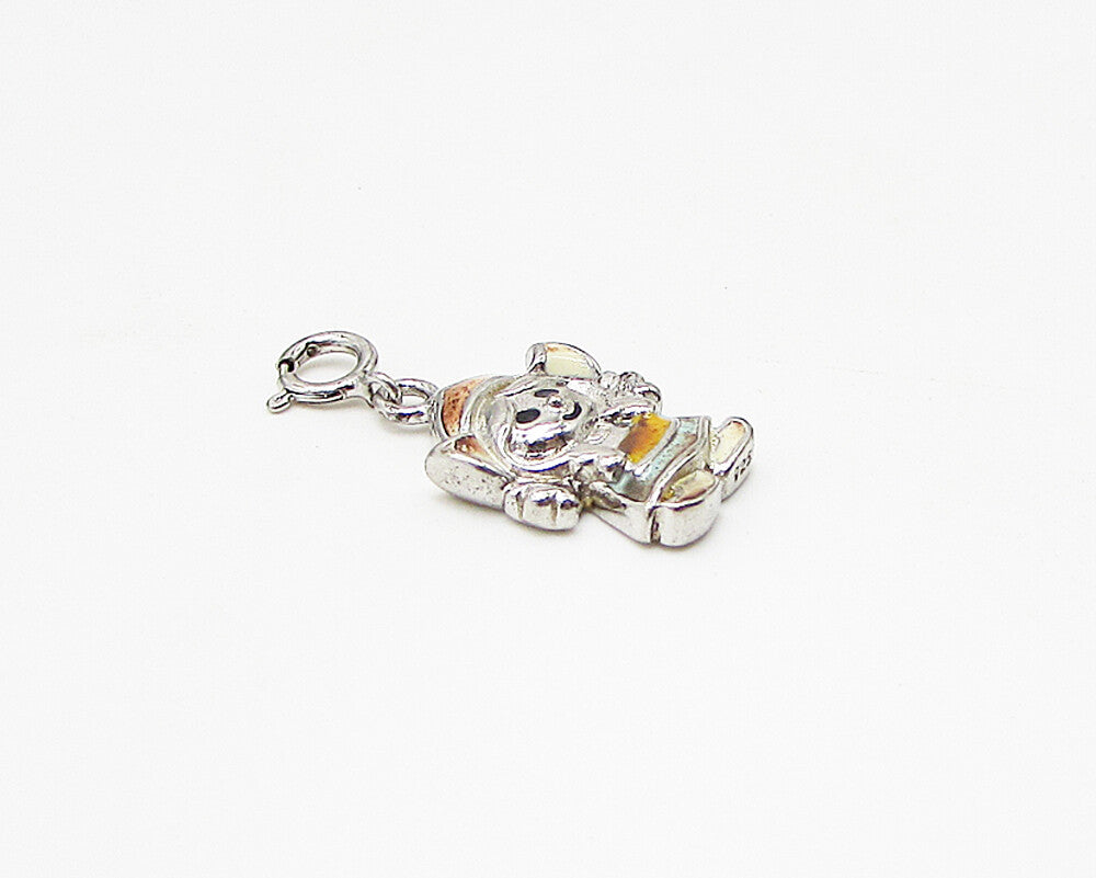 925 Sterling Silver  Enamel Animated Character Charm Pendant  PT2013