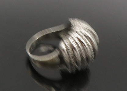 925 Sterling Silver  Vintage Shiny Fluted Twist Dome Band Ring Sz 9  RG22780