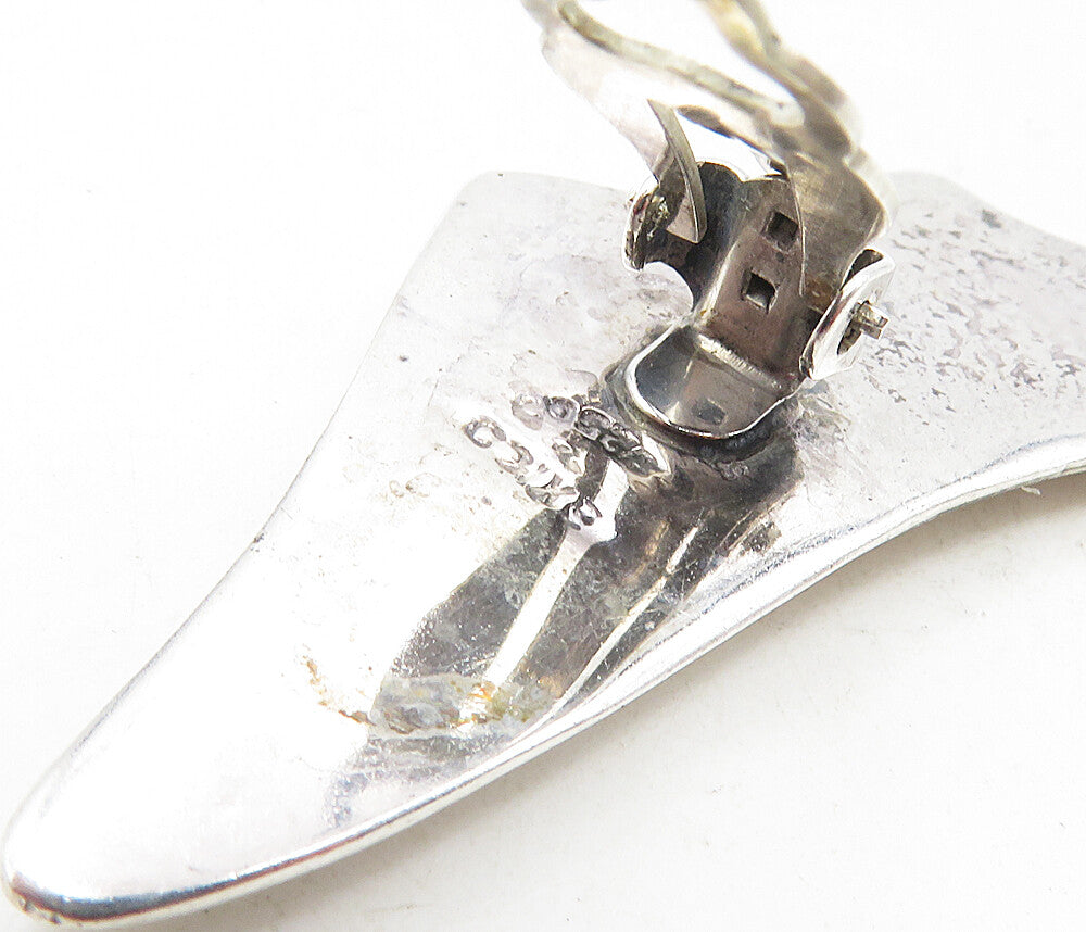 MEXICO 925 Sterling Silver  Vintage Modernist Non Pierce Drop Earrings  EG4780
