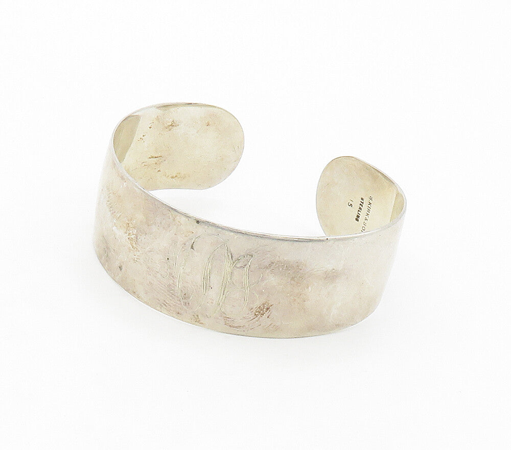 S. KIRK & SON 925 Silver  Vintage Shiny DJ Initials Cuff Bracelet  BT6304