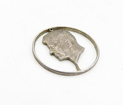 925 Sterling Silver  Vintage Antique United States Navy Round Pendant  PT6413
