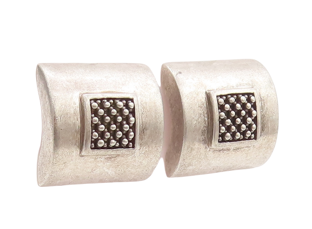 925 Sterling Silver Vintage Earrings MICHAEL DAWKINS Designer Beaded   EG13131