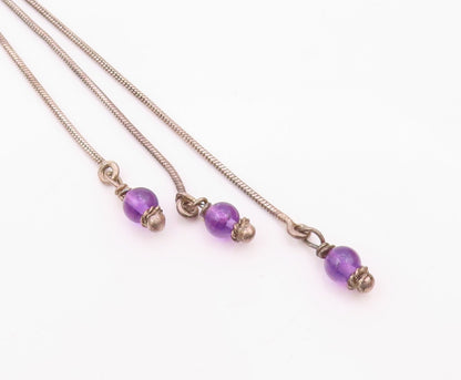 925 Sterling Silver  Vintage Black Spinel & Amethyst Swirl Pendant  PT18492
