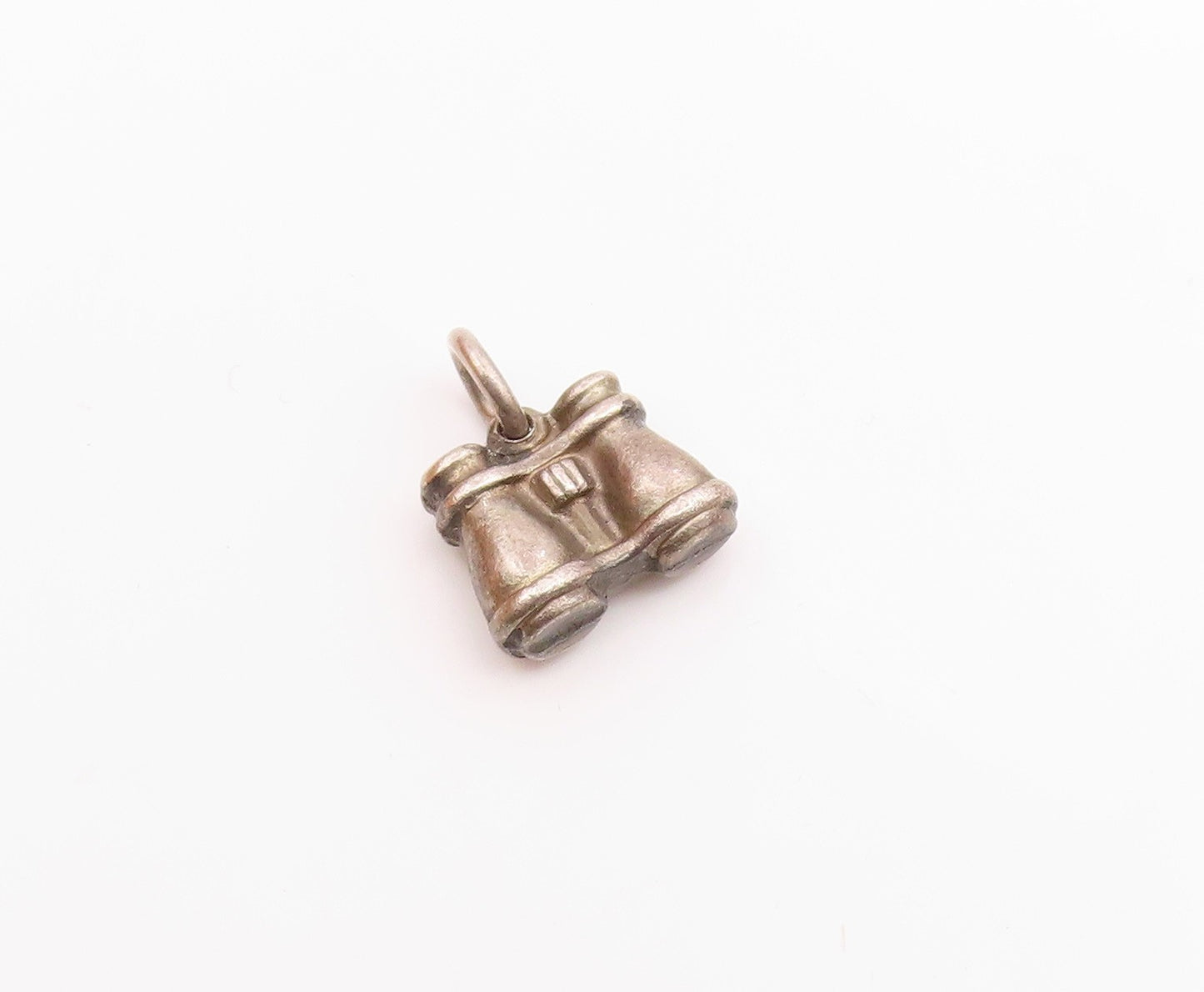 925 Sterling Silver  Vintage Petite Binoculars Motif Drop Pendant  PT18463