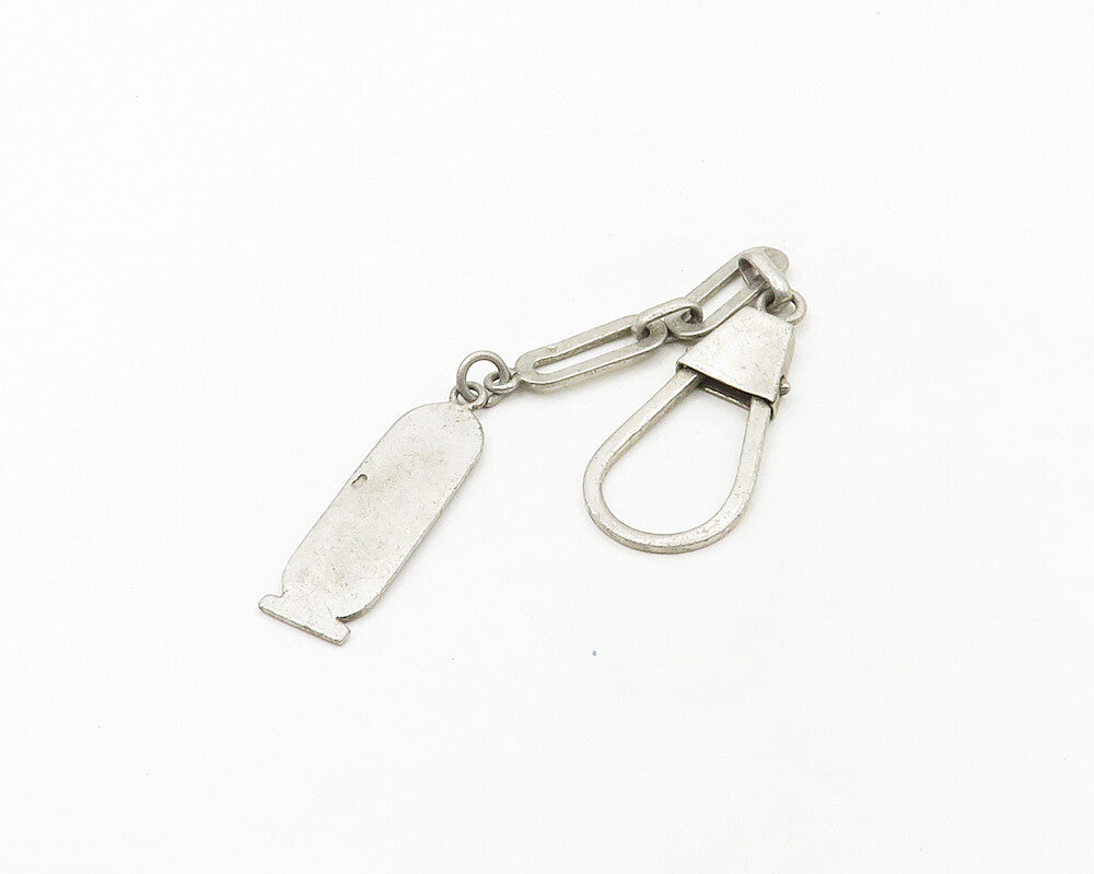 MIDDLE EAST 925 Sterling Silver Vintage Hieroglyphics Cartouche Key Chain TR2645