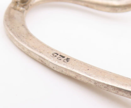 925 Sterling Silver Vintage Pendant Classic Stretched Open Love Heart  PT25428