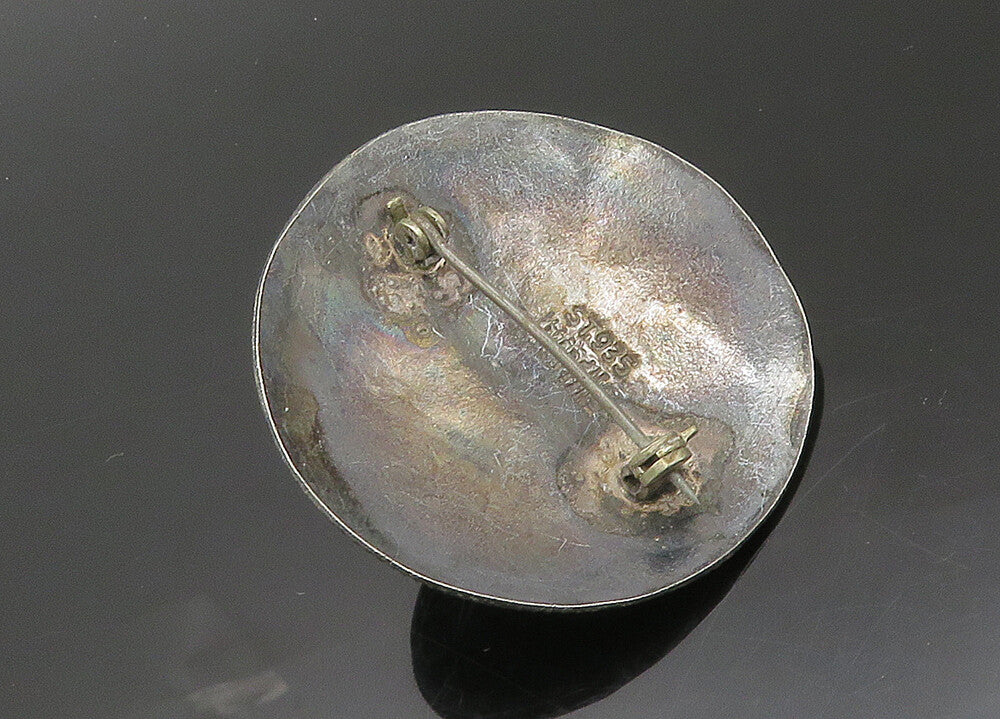 ISRAEL 925 Sterling Silver  Vintage Antique Flower Motif Brooch Pin  BP8075