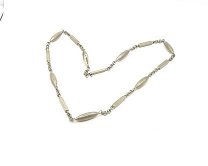MEXICO 925 Sterling Silver Vintage Smooth Cylinder Style Chain Necklace  NE2804