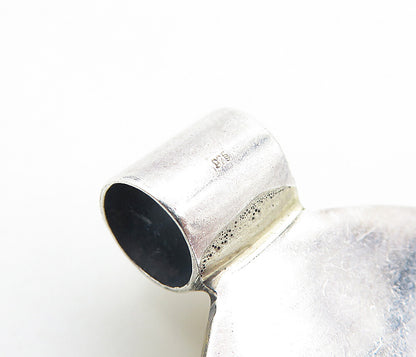 925 Sterling Silver  Vintage Shiny Two Tone Hollow Slide Pendant  PT6245