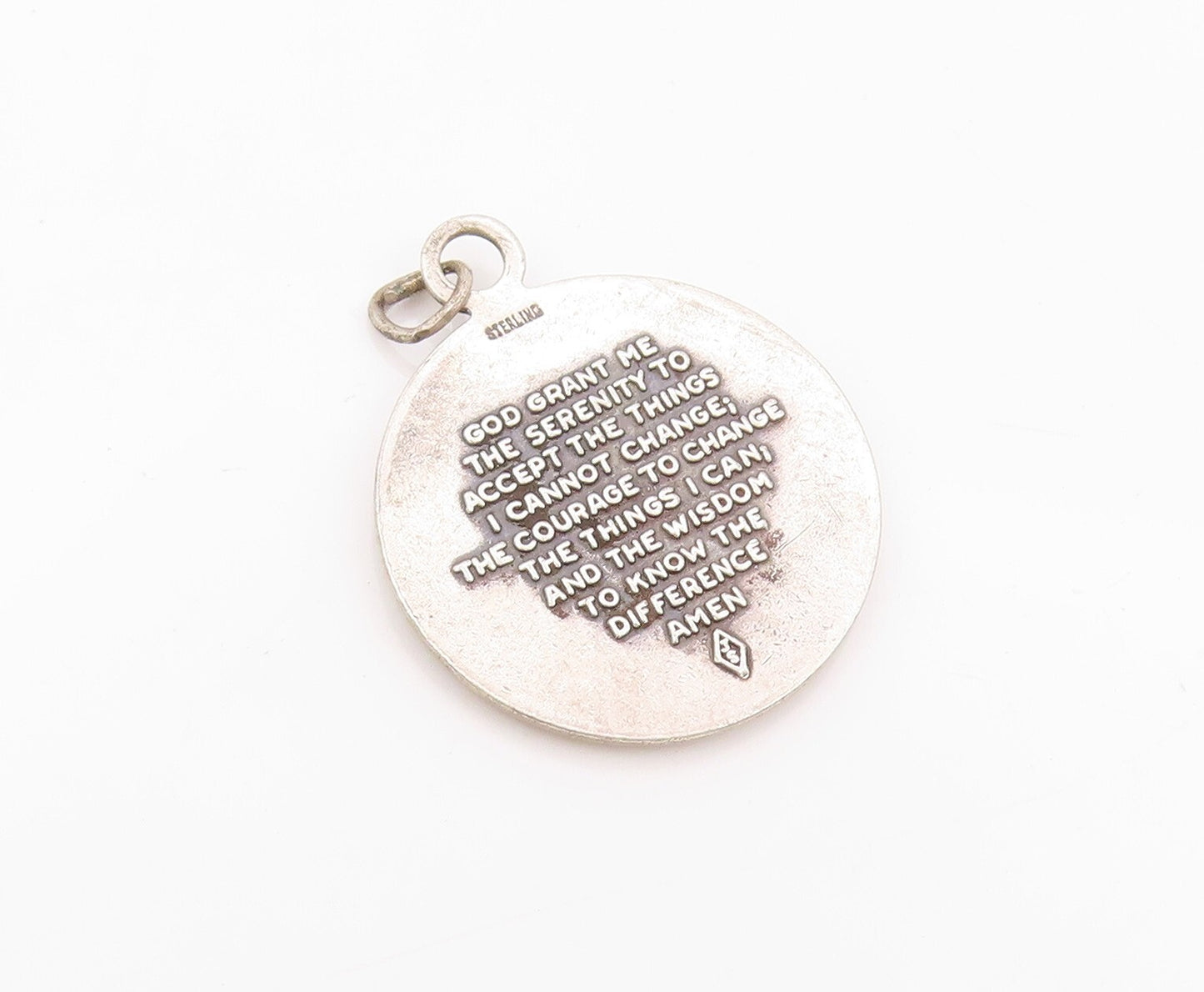 925 Sterling Silver Vintage Pendant Antique Religious Praying Hands  PT23915