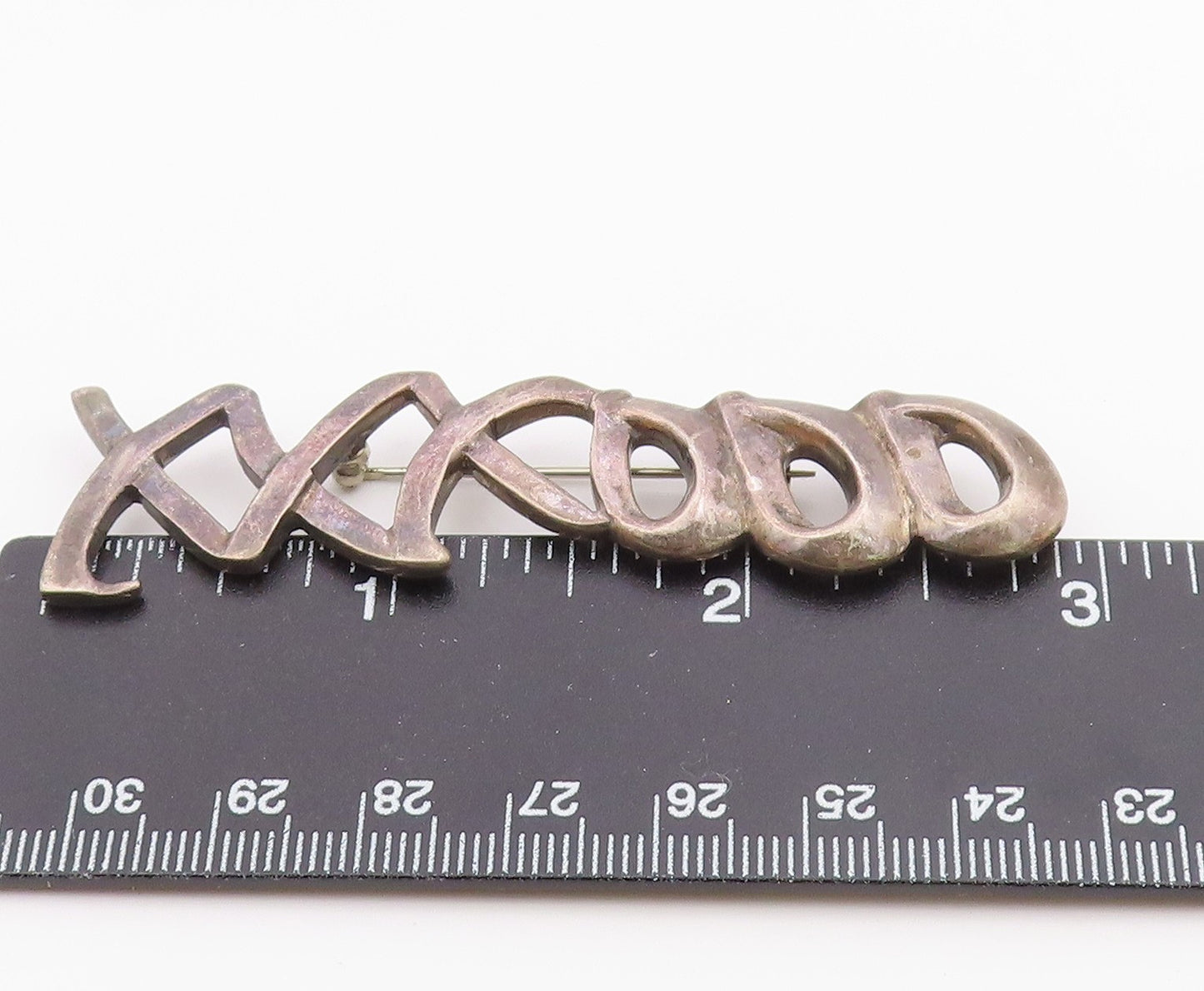 MEXICO 925 Silver  Vintage Minimalist XOXO Hugs & Kisses Brooch Pin  BP10192