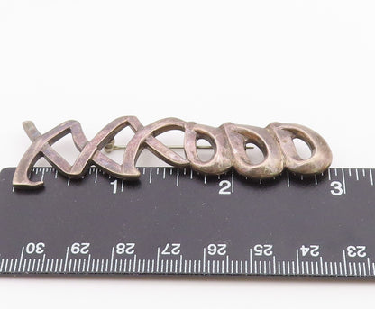 MEXICO 925 Silver  Vintage Minimalist XOXO Hugs & Kisses Brooch Pin  BP10192