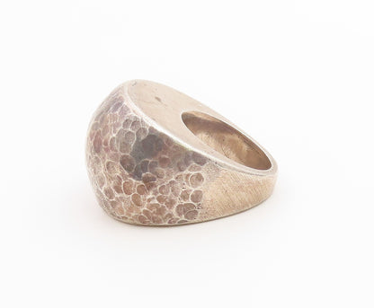 925 Sterling Silver Vintage Ring PAT ARIEAS Solid Hammered Dome  Sz 6  RG36712