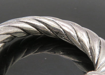 925 Sterling Silver  Vintage Shiny Hollow Twist JHoop Earrings  EG11270