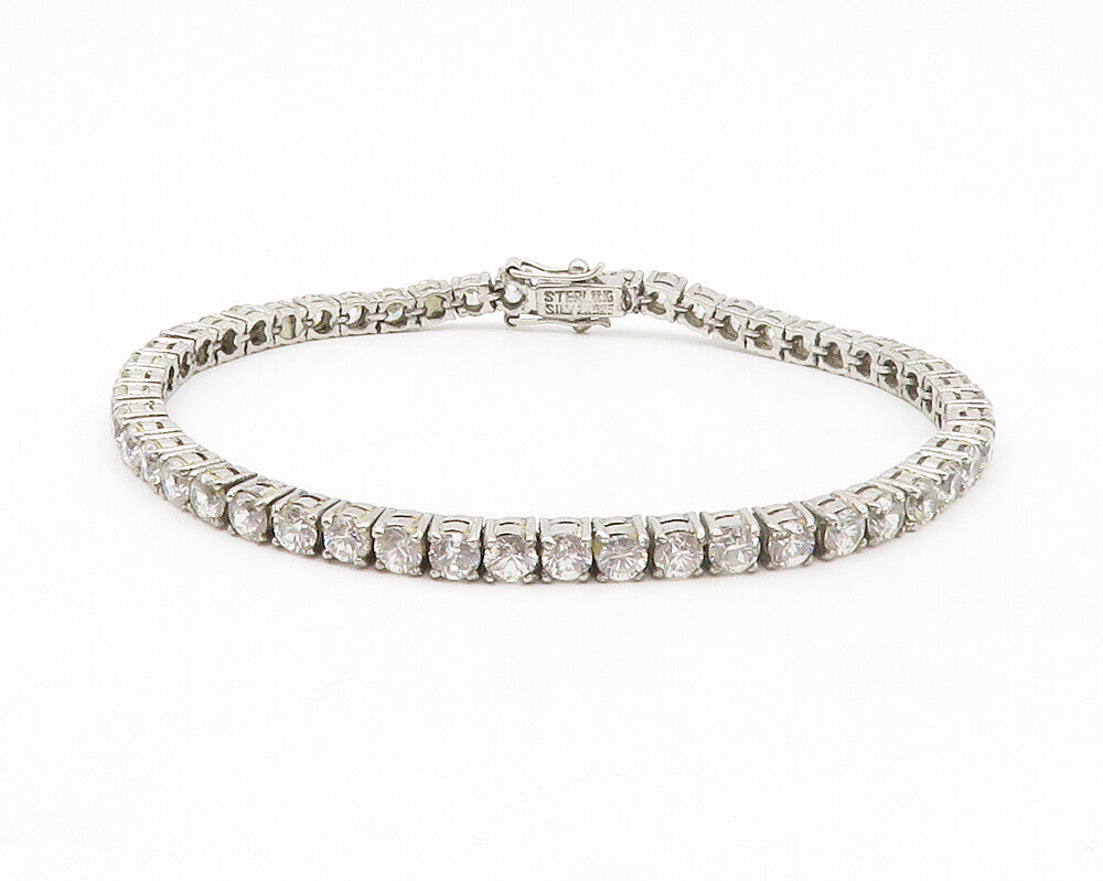 925 Sterling Silver  Round Cut Sparkling Cubic Zirconia Tennis Bracelet BT5234